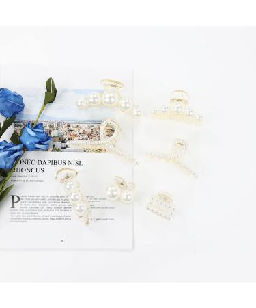 inSowni 7 Pack Pearl Hair Claw Clips - Elegant White Non Slip Barrettes for Women & Girls - Wedding Bridal Hair Accessories - Korean Style Grip Clamps - Buy Online on GoSupps.com