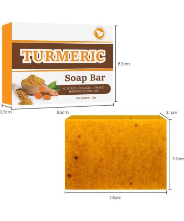 Kojic Acid Soap For Dark Spots Kojic Soap Turmeric Face Soap Lemon Turmeric Soap For Face And Body Kojic Acid Soap Skin Brightening Tumeric Soap For Dark Spots Hand Soap Bar - Buy Online on GoSupps.com
