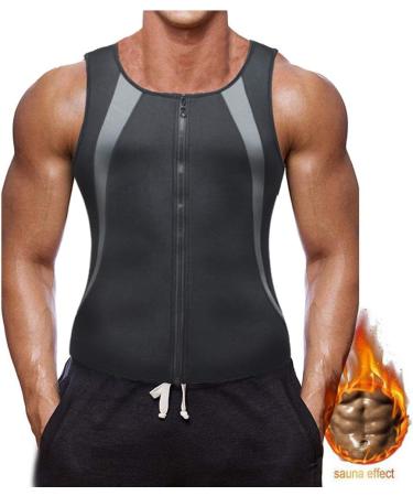 XDSP Men's Fitness Sleeveless Waist Trainer - Neoprene Sauna Shapewear for Fat Burning & Slimming - Gray M - Buy Online on GoSupps.com