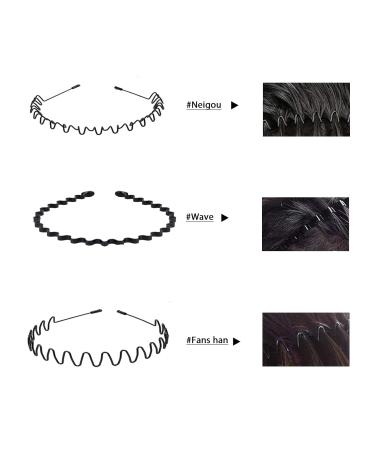 3-Piece Metal Hair Band Set | Unisex Non-Slip Headbands for Sports & Yoga | 90s Style Accessories - Buy Online on GoSupps.com
