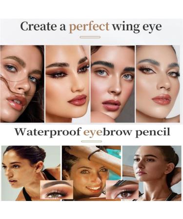 2024 Magic Eyebrow Pencil 4 Tip Microblading Eyebrow Pen Upgraded 3D Waterproof Eyebrow Pencils for Women Natural Makeup Fine Stroke Magic Eyebrow Pencil (Dark Brown+Gray) - Buy Online on GoSupps.com
