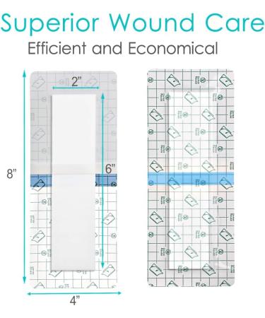 Waterproof Knee Replacement Bandage | 4x8 Inch Shower Protector | Hip Surgery Incision Cover (Pack of 14 - Buy Online on GoSupps.com