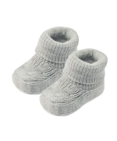 Royal Icon Baby Booties 0-3 Months Warm and Safe Baby Slippers Newborn Booties for Babies Baby Boys Girls Boots Soft Stylish Booties Ri403 0 Months Grey
