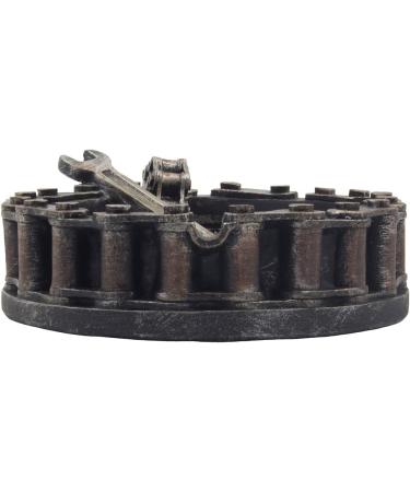 Motorcycle Chain Ashtray with Wrench and Bike Motif - Perfect for Biker Bars and Harley Mechanics - Unique Smoking Room Decor for Men - Buy Online on GoSupps.com