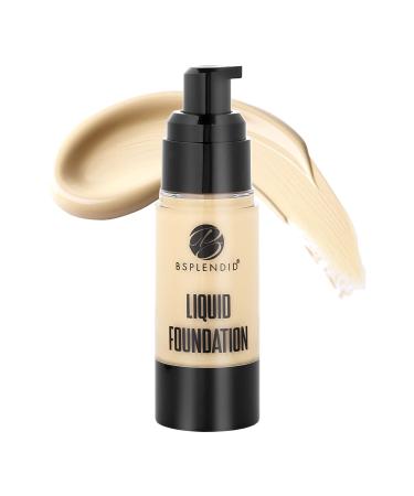 BSPLENDID Liquid Foundation Makeup/Concealer  1 fl. Oz  Oil Free Foundation  Long Lasting  Water resistant  For Dry/Dull Skin (pure cream)