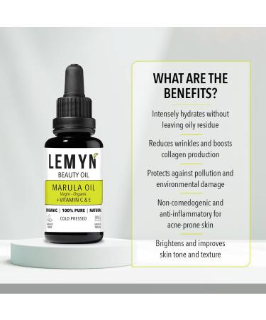Virgin Marula Face Oil | Organic & Vegan | Vitamin C & E Hydration | Anti-Aging Moisturizer | Cruelty-Free Skincare 1 Fl Oz - Buy Online on GoSupps.com