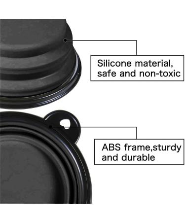 Collapsible Dog Bowl & Foldable Water Bowl for Pets - Portable 650ml Black Bowl with Carabiner - Buy Online on GoSupps.com