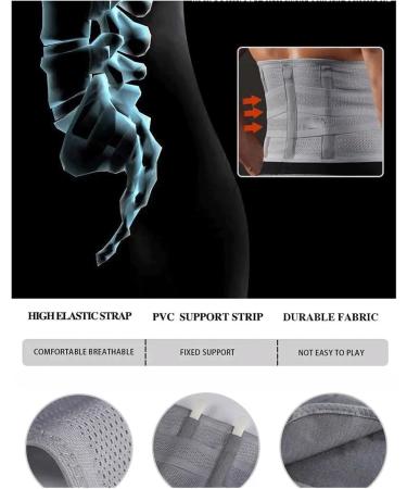 ZUIAI Adjustable Breathable Waist Trainer Belt Waist Support for Men Women(XX-Large) Gray XX-Large Gray - Buy Online on GoSupps.com