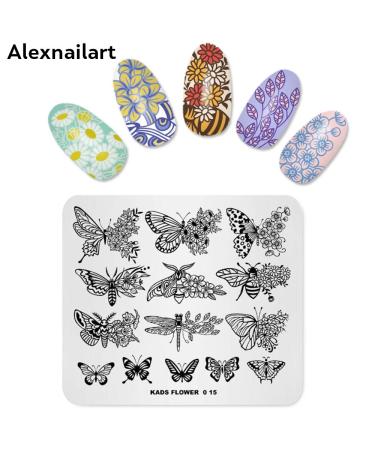 4-Piece Nail Art Stamping Plates - Floral Butterfly & Plaid Design Templates for Perfect Manicure - Multi-Pattern Stencil Tool - Buy Online on GoSupps.com