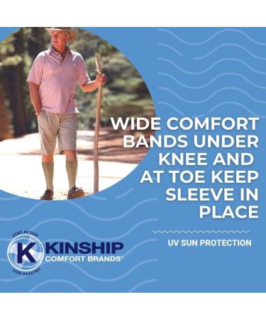 Kinship Comfort Brands Leg Skin Protector Sleeves for Men & Women - 2 Pair Large/X-Large Beige | Protect Sensitive Leg Skin from Bruising, Tears, Abrasions & Sun Exposure - Buy Online on GoSupps.com