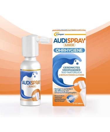 Audispray Junior Ear Spray for Children - 25 ml | Prevent Ear Wax Build-Up | Early Hygiene for Ages 3-12 - Buy Online on GoSupps.com
