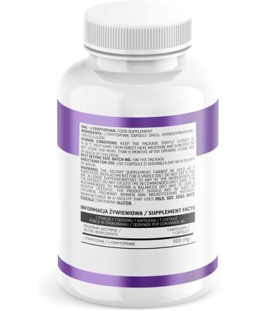 INSPORT Nutrition - L-Tryptophan 500mg per capsule - 90 vegan capsules - High dosed - Essential amino acid - 3 months reserve - Buy Online on GoSupps.com