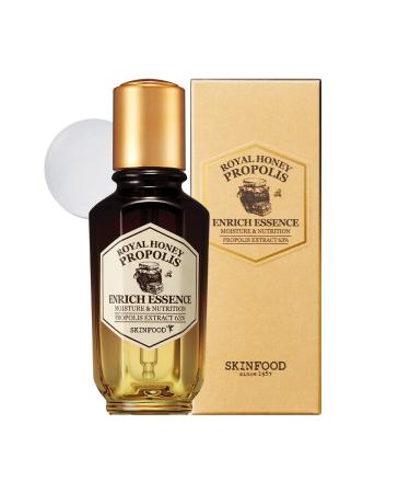 SKINFOOD Royal Honey Propolis Enrich Essence - 63% Black Bee Propolis & 10% Royal Jelly Extract Face Serum - Propolis Serum for Skin - Royal Essence Face Toner - 1.69 Fl. Oz. (50mL)