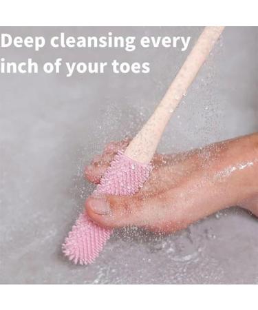 Toe Gap Cleaning Brush Foot Scrubber in Shower Long Handled Silicone Toe Crevice Cleaning Brush & Exfoliating Brush Skin Exfoliation Lotion Applicator for Seniors/Pregnant (Grey) - Buy Online on GoSupps.com