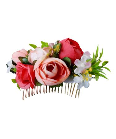 Didiseaon 1pc Wedding Hair Accessories Bridesmaid Hair Accessories Wedding Hair Comb Wedding Hair Decoration Wedding Party Hair Accessory Tiara Flower Decorations Flower Shape Hair Comb Bud