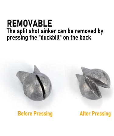 Dr.Fish 100 Pack Removable Split Shot Sinker Lead Weight Clips - #BB (1/80 oz) - Ideal for Bass Fishing in Freshwater - Buy Online on GoSupps.com