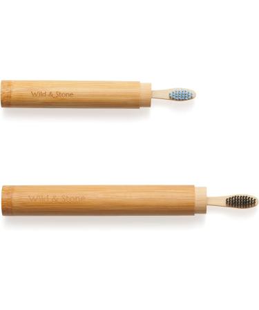 Wild & Stone Natural Bamboo Toothbrush Travel Case | Eco-Friendly Biodegradable Cover for Adults | Sustainable Toothbrush Storage - Buy Online on GoSupps.com