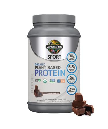 Garden of Life Organic Vegan Sport Protein Powder, Chocolate - Probiotics, BCAAs, 30g Plant Protein for Premium Post Workout Recovery, NSF Certified, Keto, Gluten & Dairy Free, Non GMO, 19 Servings