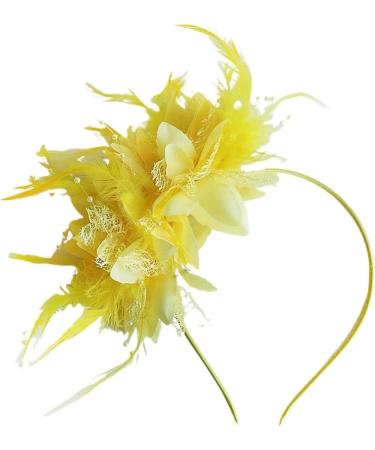 Elegant Wedding Feather Flowers Hair Fascinators Headdress Hat for Woman Cocktail Party Headband Accessories(Color:Blue) - Buy Online on GoSupps.com