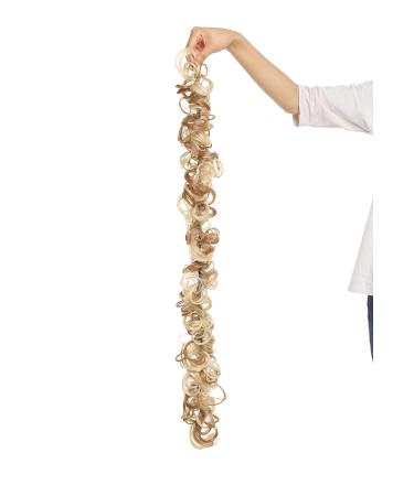 XXXL Hair Extensions for Voluminous Curls & Updos | Gray Blonde & Bleach Blonde Ponytail Ties - Buy Online on GoSupps.com