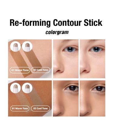 COLORGRAM Re-Forming Contour Stick - 01 Warm Tone | Contour & Highlighter Stick 1.3g - Long-Lasting Smudgeproof Formula - Buy Online on GoSupps.com