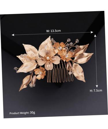 FRCOLOR Golden Flower Hair Comb hair accessories for women wedding hair accessories women hair accessories hair jewels for women Crystal bridal headpiece comb bridal hair accessories alloy - Buy Online on GoSupps.com