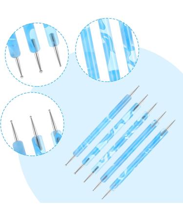 5Pcs Nail Dotting Pen Dotting Tools Set Double Ended Nail Art Dotting Tool Nail Design Dotting Tool for Gel Polish Decoration Blue - Buy Online on GoSupps.com
