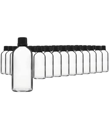 Handsunity 100 ml-70 pcs dripper use bottle-small clear glass bottle of pharmacy glass set with black dripper insert cap made of transparent glass including 5 aids black cap 100ml-70 pieces