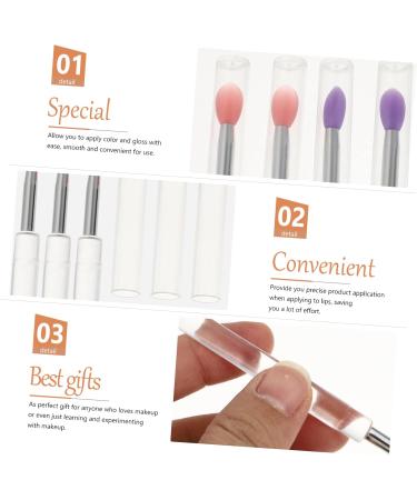 Baluue 16 Pcs Silicone Lip Brush Eyeshadow Brush Makeup Lipstick Lip Brush with Lid Bunny Ear Pearl Clip Pp - Buy Online on GoSupps.com
