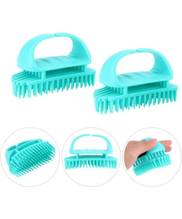 Goohochy Silicon Shampoo Brush for Women - Scalp Massager & Hair Cleaning Device - Blue 10.5x7x5.5cm - Ideal for Head Massage & Laundry Collector - Buy Online on GoSupps.com