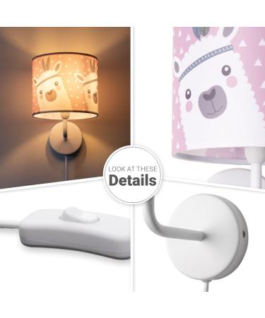 Buy Paco Home Children's Room Wall Lamp - Baby Street Fire Brigade Design | E14 Fabric Lampshade | 9 ( 18 cm) | Plug & Cable | White - Buy Online on GoSupps.com