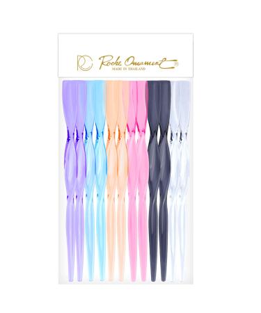 RC Roch 12-Piece Transparent Hair Rod Sticks for Buns - Medium Rotated Pin Sticks - Perfect for Women - Buy Online on GoSupps.com