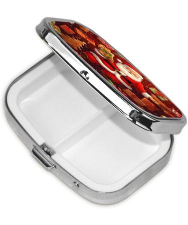 Happy Christmas Printed Square Pill Box | Portable Travel Medicine Organiser | Best eCommerce Shopping - Buy Online on GoSupps.com