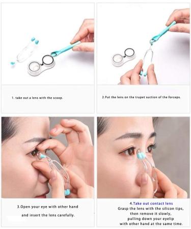 AITIME Soft Contact Lenses Remover and Insertion Tool Contact Tweezers and Soft Silicone Scoop for Girls with Long Nails for Ladies Green - Buy Online on GoSupps.com