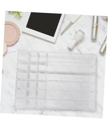 Housoutil 2pcs Transparent Desktop Simple Detachable Holder Items Durable Cosmetic Dressing Multi-Grid Table - Buy Online on GoSupps.com