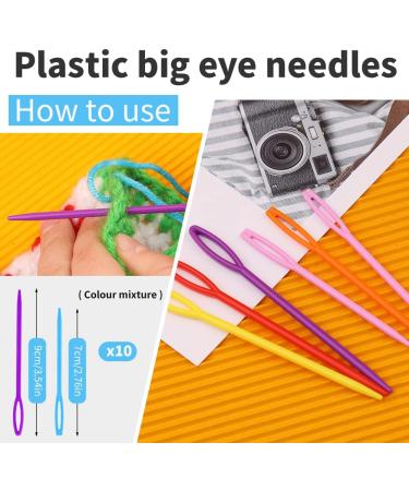 45Pcs Colorful Plastic Big Eye Needles for DIY Handicrafts - Large Eye Bent Tapestry & Knitting Loom Needles - Buy Online on GoSupps.com