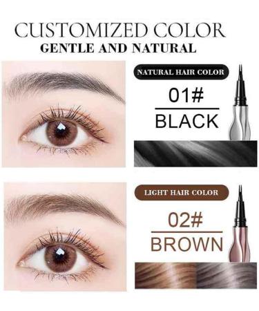 Long Lasting Eyebrow Pencil Dual Prong Eyebrow Pen Water Brow Pencils and Eyeliner for Women Fancy Waterproof Natural Eyebrow Pen (#01) - Buy Online on GoSupps.com