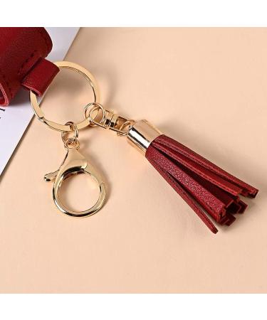 yIFeNG 30ml Portable Empty Hand Sanitize Bottle with Tassels Leather Keychain Holder Black - Buy Online on GoSupps.com