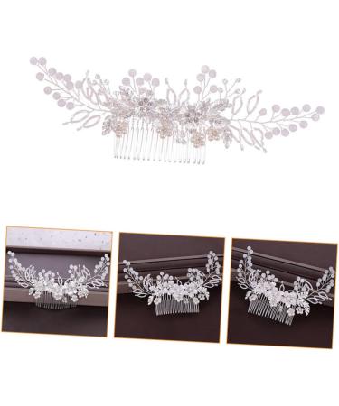 FRCOLOR 1pc Flower Leaf Comb Pearl Clips for Hair Wedding Headpiece Bride Hair Accessory Pearl Wedding Hair Accessories Bridal Headpiece Womens Hair Clips Hairpin Woman Alloy Fashion White - Buy Online on GoSupps.com