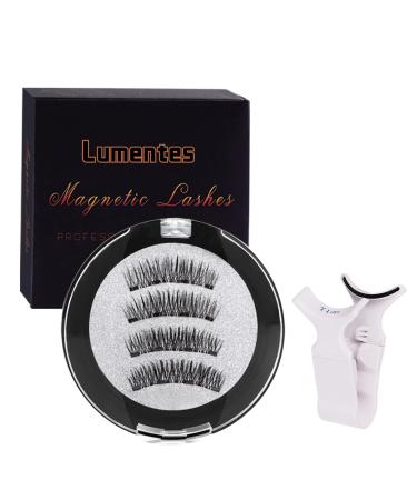 Lumentes Magnetic Eyelashes Reusable Magnetic Eyelashes Slim False Eyelash Kit Natural Looking Magnetic Eyelashes. (Nature)
