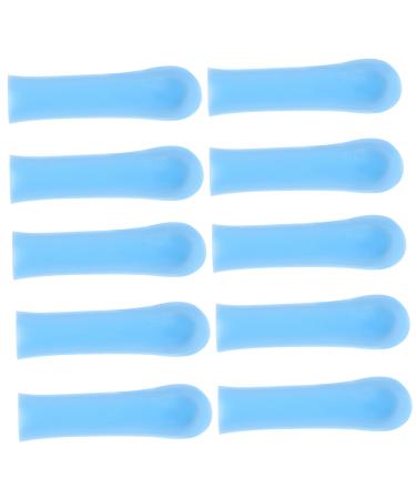 NULYLU 10pcs Ear Wax Removal Sleeves Soft Silicone Ear Cleaning Tools Gentle Replacement Accessories for Comfortable Earwax Removal Blue Color for Home Use
