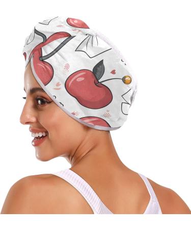 Red Cherry Bow & Daisy Flower Hair Towels - Super Absorbent Quick Dry 2 Pack | Hair Turbans for Women & Girls - Buy Online on GoSupps.com