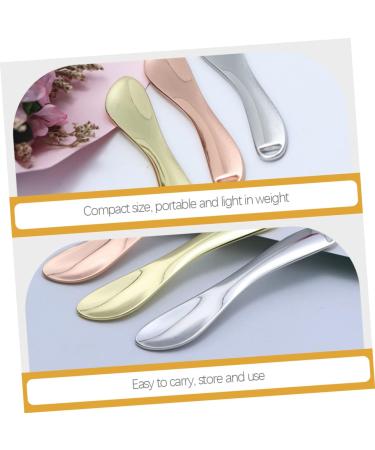 Baluue 5pcs Cosmetic Beauty Spoon Makeup Spoon Facial Spoon Mini Cosmetic Spoon Eye Cream Zinc Alloy Silver 6.5X1.3X0.3CM Silver - Buy Online on GoSupps.com