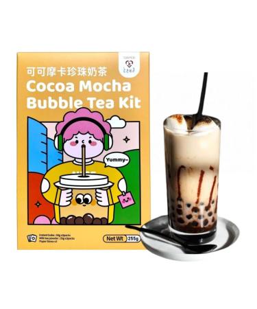 Tokimeki Bubble Tea Kit 255g |Simply prepare at home |Enjoy hot or cold perfect for relaxing + Heartforcards shipping protection (Cocoa Mocha)