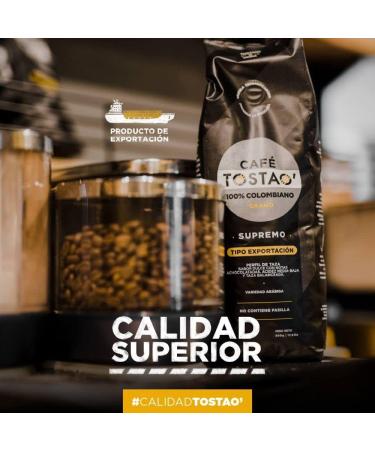 Tostao colombian coffee (2 Pack 16 oz ea) Supremo Tostao Cafe Colombiano Supremo roasted and ground coffee Strong Colombian Coffee - Buy Online on GoSupps.com