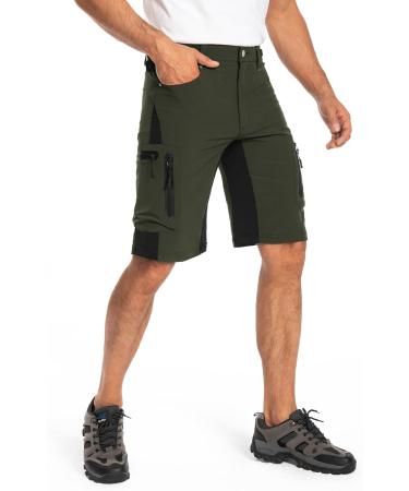 Men's HiuSpor Lightweight Hiking Pants - Breathable Fast Dry Cargo Bermuda Shorts - 6 Pocket Elastic MTB Cycling Shorts - Summer Outdoor Sport Pants in Green (3XL) - Buy Online on GoSupps.com