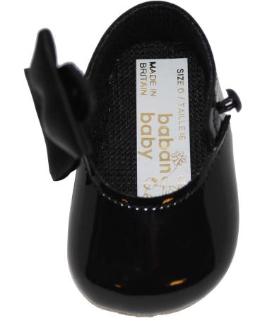 Baby Girls Pram Shoes: Bow Button Soft Sole | Made in Britain | 1 UK Child | Black - Buy Online on GoSupps.com