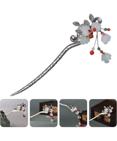 STOBOK 1pc Leaf Flower Metal Hair Stick Vintage Hair Forks Vintage Hair Accessories Vintage Hair Chopstick Chignon Pin Japanese Hair Accessories Hair Cape China Agate Women's Alloy - Buy Online on GoSupps.com