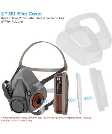  Half mask respirator Reusable Half Face Cover 6200 spray mask for spraying Painting.Chemical Machine Polishing.Welding. Woodworking and Other Work Protection (7 in 1 )Medium - Buy Online on GoSupps.com