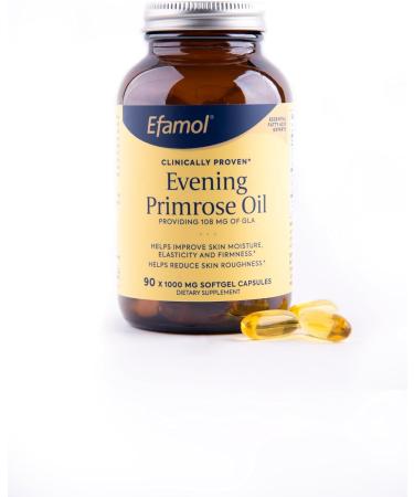 Efamol Pure Evening Primrose Oil - Natural Skin Supplement - Aids with Skin Firmness Hydration Wrinkles & Smoothness - with Omega-6 GLA - 90 Softgels 90 Count (Pack of 1) - Buy Online on GoSupps.com